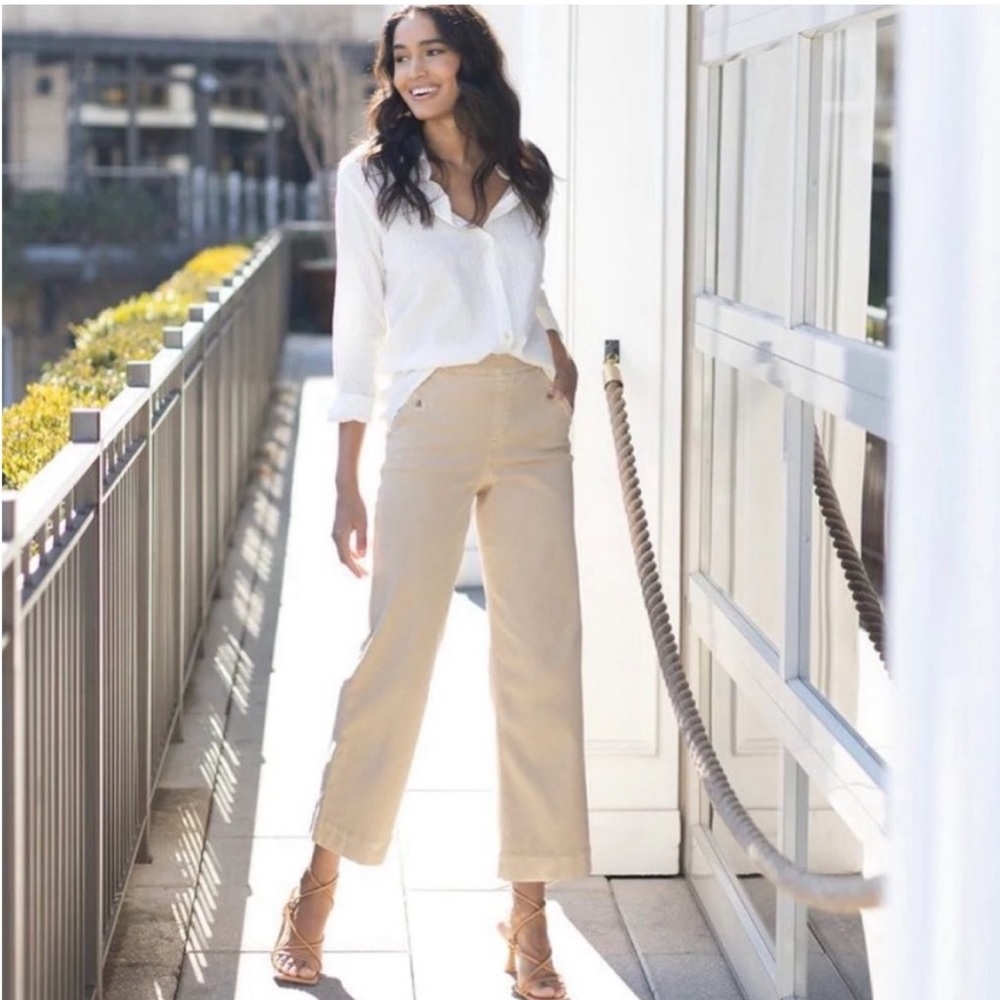 Spanx Stretch Twill Cropped Wide Leg Pant